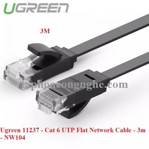 Ugreen 11237 3M màu Đen Cáp mạng LAN CAT6 UPT cáp dẹp NW104 30011237